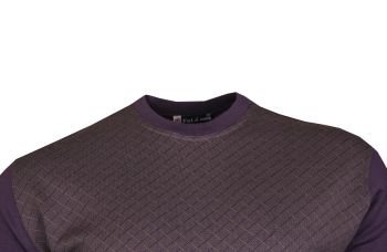 Büyük Beden Bisiklet Yaka Kazak 91044 Mor-Füme - 2