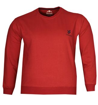 Büyük Beden Bisiklet Yaka Sweatshirt 79017 Bordo