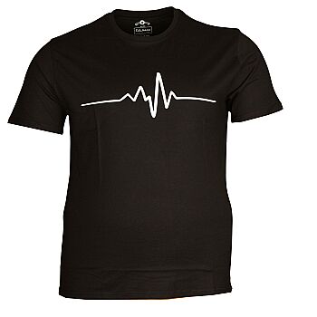Büyük Beden Bisiklet Yaka T-shirt 75094 Siyah - 1