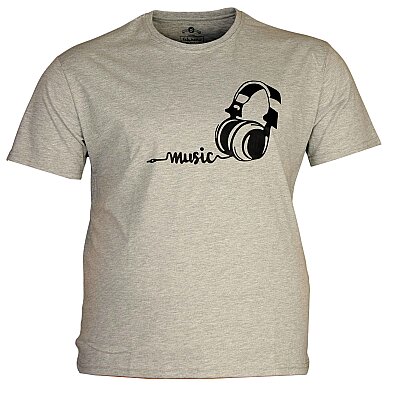 Büyük Beden Bisiklet Yaka T-shirt 75093 Gri - 
