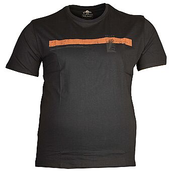 Büyük Beden Bisiklet Yaka T-shirt 75091 Lacivert - 1