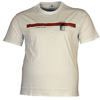 Büyük Beden Bisiklet Yaka T-shirt 75091 Beyaz - 1