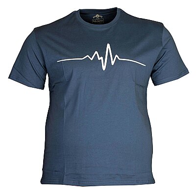 Büyük Beden Bisiklet Yaka T-shirt 75094 İndigo - 
