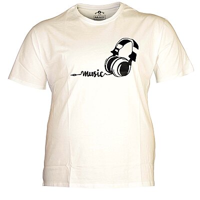 Büyük Beden Bisiklet Yaka T-shirt 75093 Beyaz - 