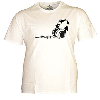 Büyük Beden Bisiklet Yaka T-shirt 75093 Beyaz - 1