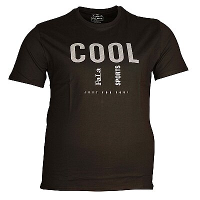Büyük Beden Bisiklet Yaka T-shirt 75097 Siyah - 