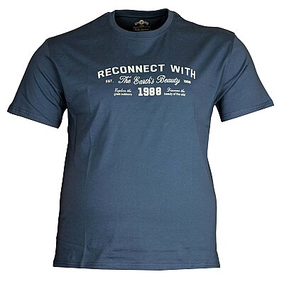 Büyük Beden Bisiklet Yaka T-shirt 75098 İndigo - 1
