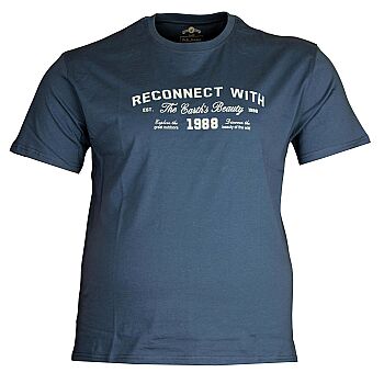 Büyük Beden Bisiklet Yaka T-shirt 75098 İndigo - 1