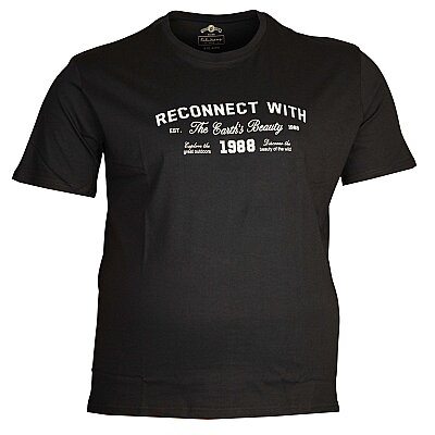 Büyük Beden Bisiklet Yaka T-shirt 75098 Lacivert - 1