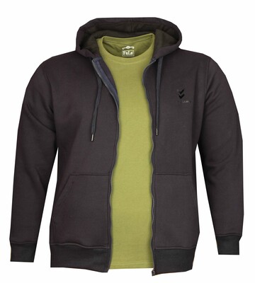  - Büyük Beden Fermuarlı Kapşonlu Kalın Sweatshirt Lacivert 80017