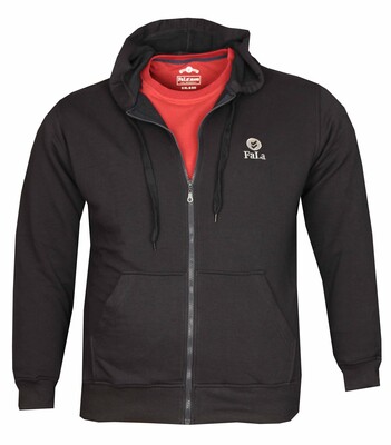  - Büyük Beden Fermuarlı Kapşonlu Sweatshirt Lacivert 80019