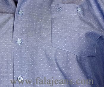 Büyük Beden Kısa Kol Puanlı Gömlek 51052 Mavi