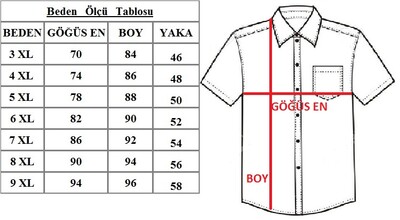 Büyük Beden Kısa Kol Kareli Gömlek 51054 Kırmızı - Thumbnail
