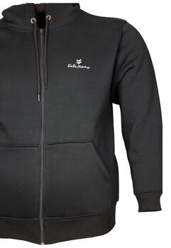 Büyük Beden Kışlık Fermuarlı Kapşonlu Sweatshirt 80017 Lacivert