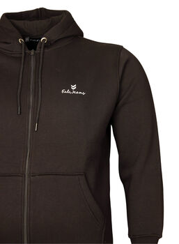 Büyük Beden Kışlık Fermuarlı Kapşonlu Sweatshirt 80017 Siyah