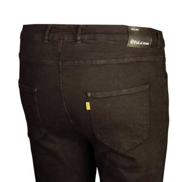 Büyük Beden Likralı Kot Pantolon 97189-Siyah - 3