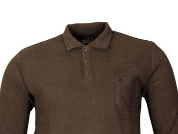 Büyük Beden Polo Yaka Kalın Sweatshirt 98424 KAHVE - 2