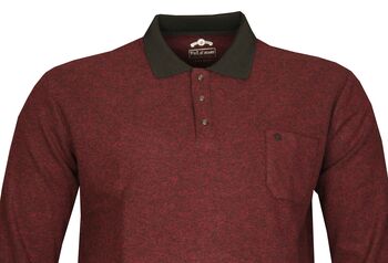 Büyük Beden Polo Yaka Kalın Sweatshirt 98421 Bordo