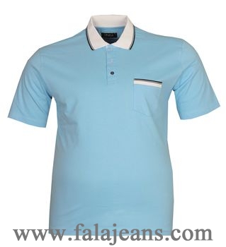 Büyük Beden Polo Yk Lakos T-Shirt 76101 Mavi