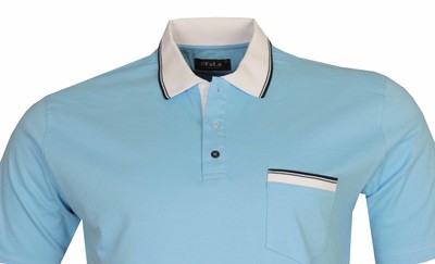 Büyük Beden Polo Yk Lakos T-Shirt 76101 Mavi - Thumbnail