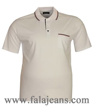 Büyük Beden Polo Yk Lakos T-Shirt 76101 Beyaz