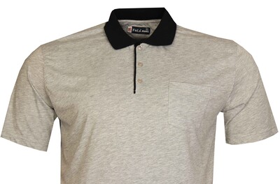 Büyük Beden Polo Yk Penye T-Shirt 76102 Gri - 2