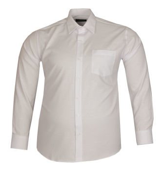 Büyük Beden Uzun Kollu Düz Gömlek 95390 Beyaz
