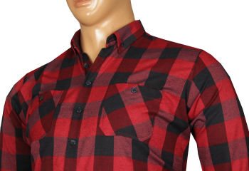 Büyük Beden Uzun Kollu Oduncu Gömlek 95363 Kırmızı