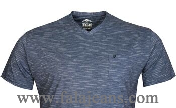Büyük Beden V Yaka T-shırt 75039 Lacivert - 2