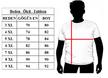 Büyük Beden V Yaka T-shırt 75002 7 XL Nar çiçeği